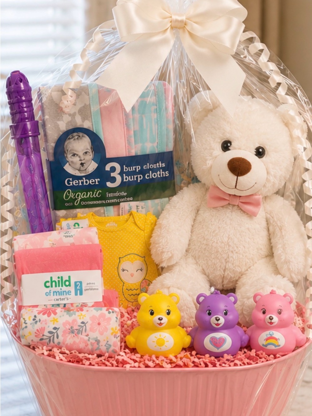 Care Bears Baby Girl Summer Gift Bucket 3–6M | Swimsuit, Carter’s Outfit & Plush